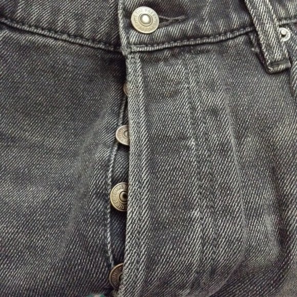 We The Free Free People Women's Faded Black Distressed Denim Skirt Size 31 New W - Picture 3 of 8